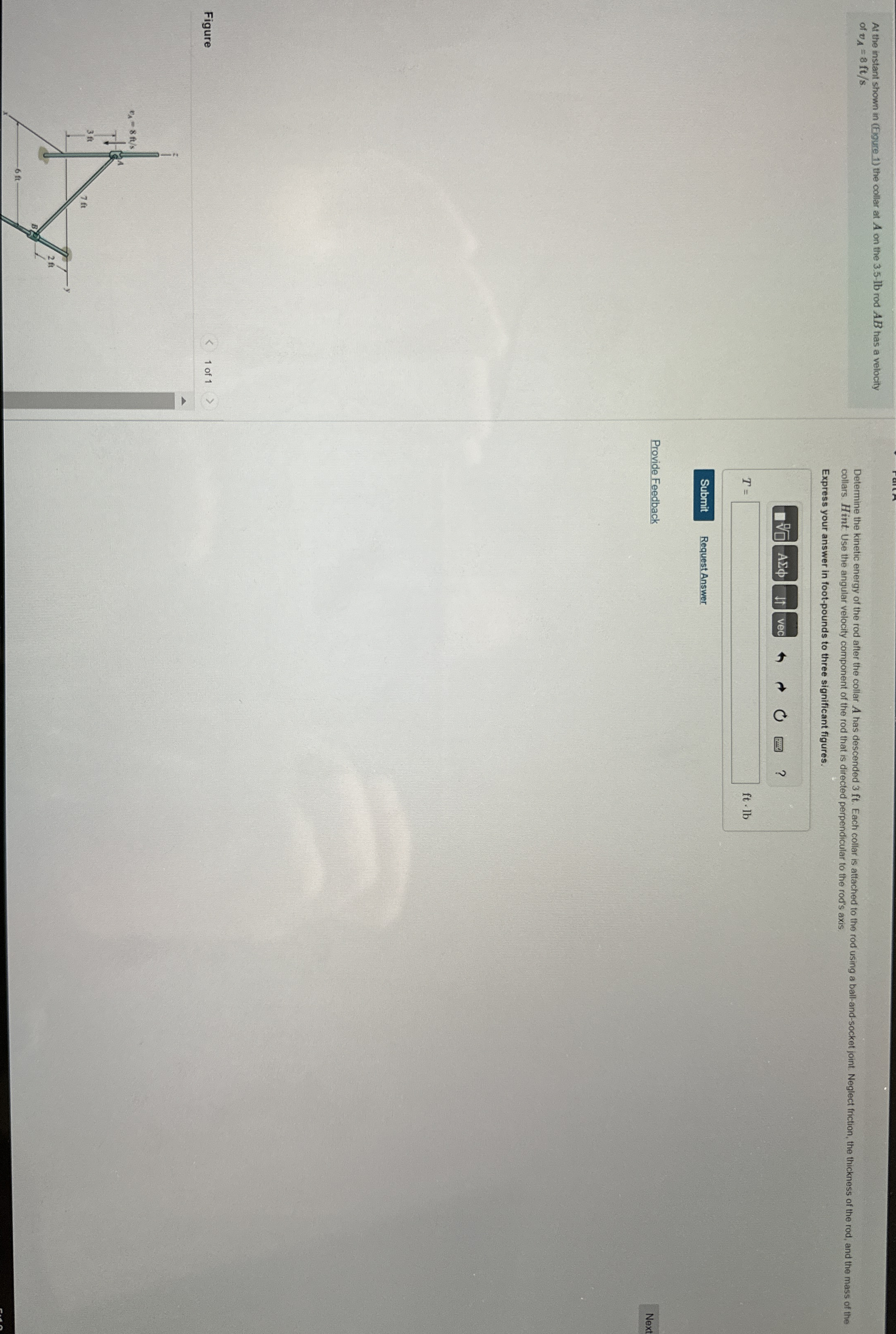 At the instant shown in ( Eigure 1 ) the collar