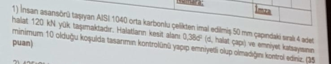 Insan asans r ta yan AISI 1 0 4 0 orta karbonlu