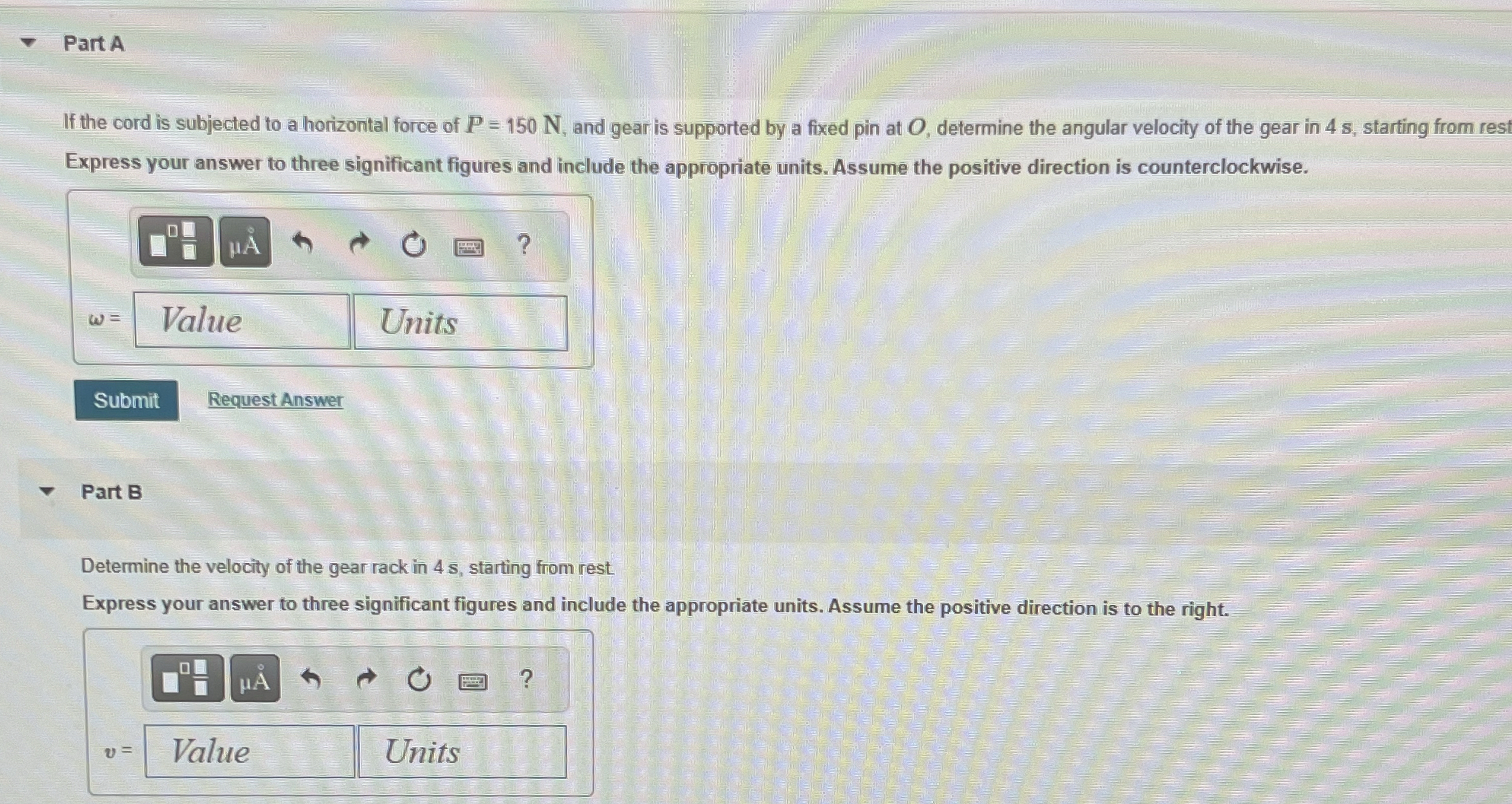 The mass of the gear is 5 1 kg and it has a