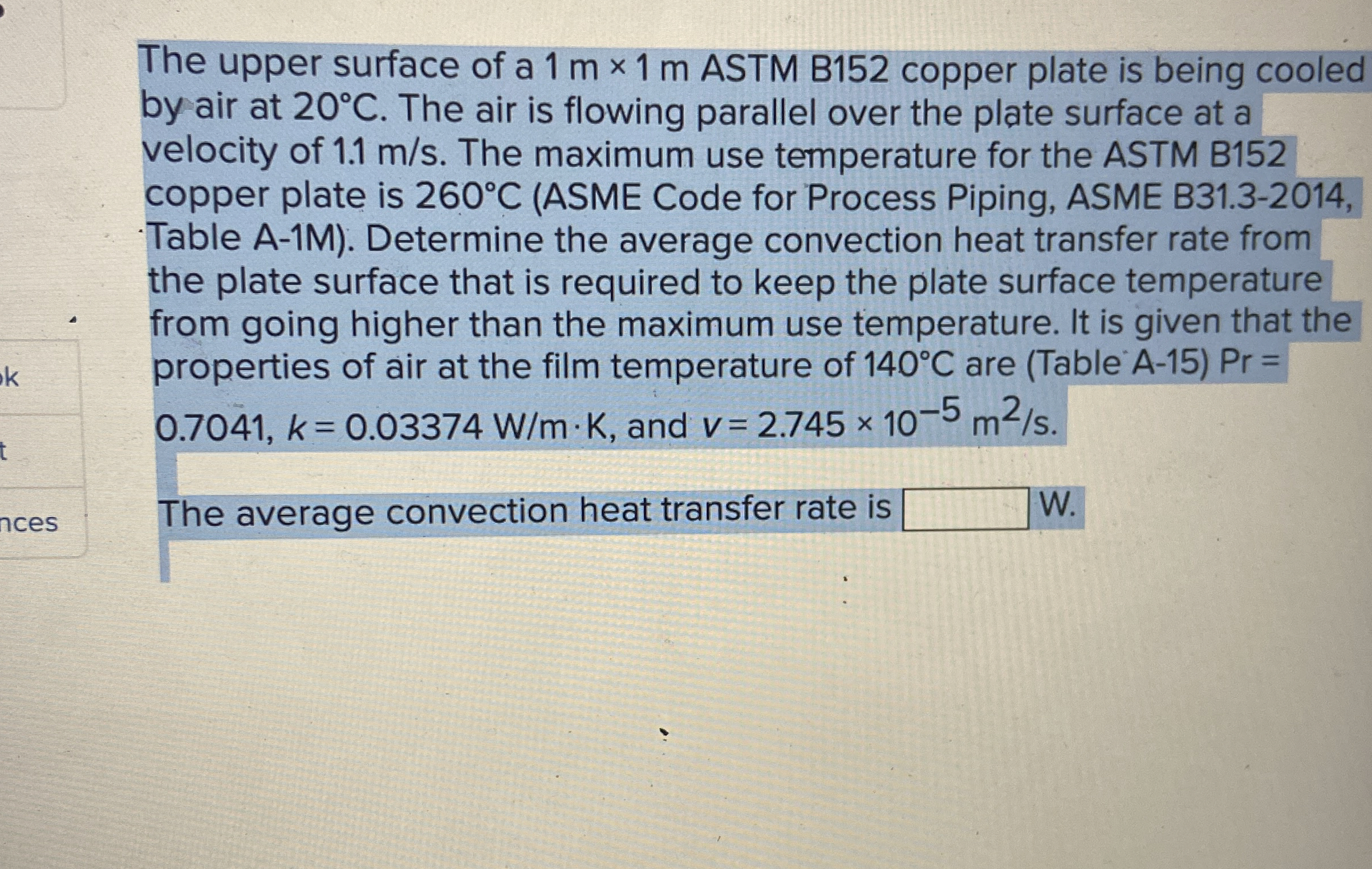 The upper surface of a 1 m 1 m ASTM B 1 5 2