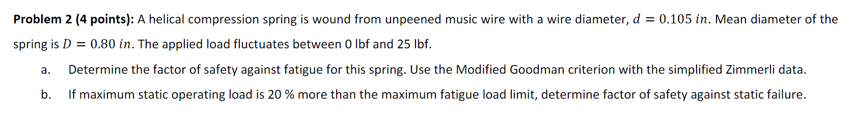 A helical compression spring is wound from