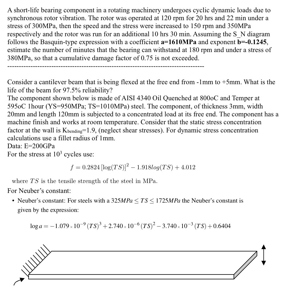 A short - life bearing component in a rotating