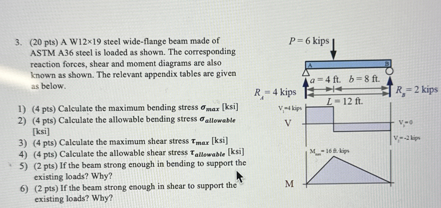 ( 2 0 p t s ) A W 1 2 \ times 1 9 steel wide -
