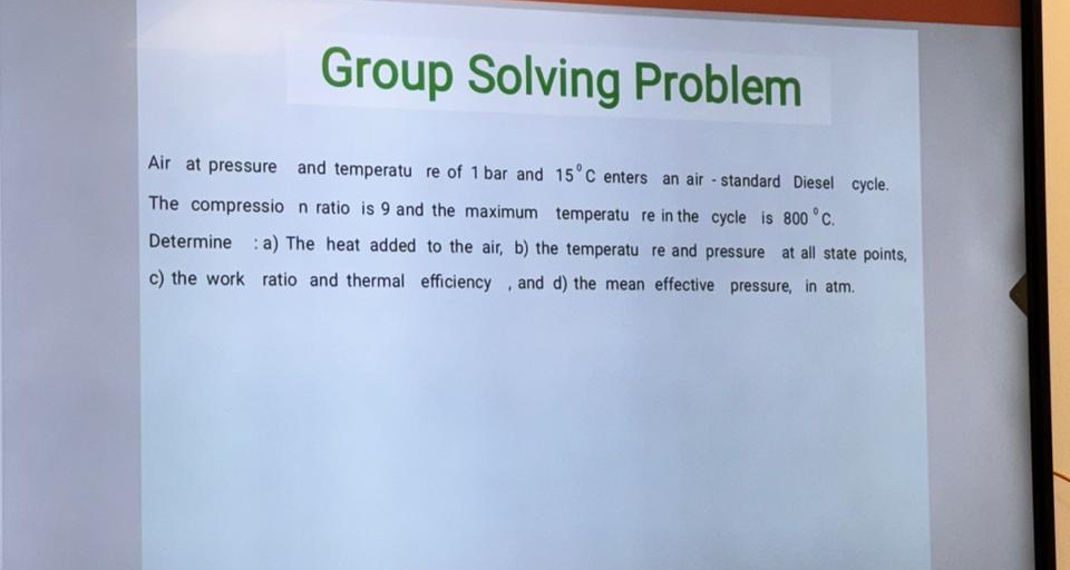 Group Solving Problem Air at pressure and