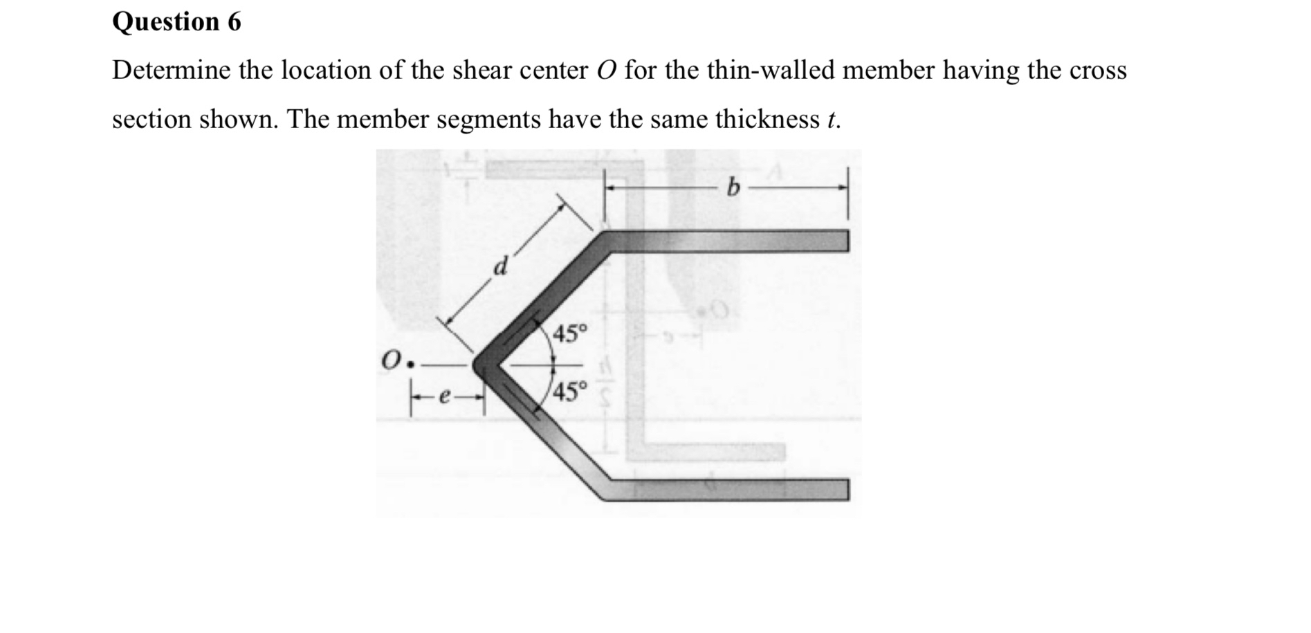 Question 6 Determine the location of the shear