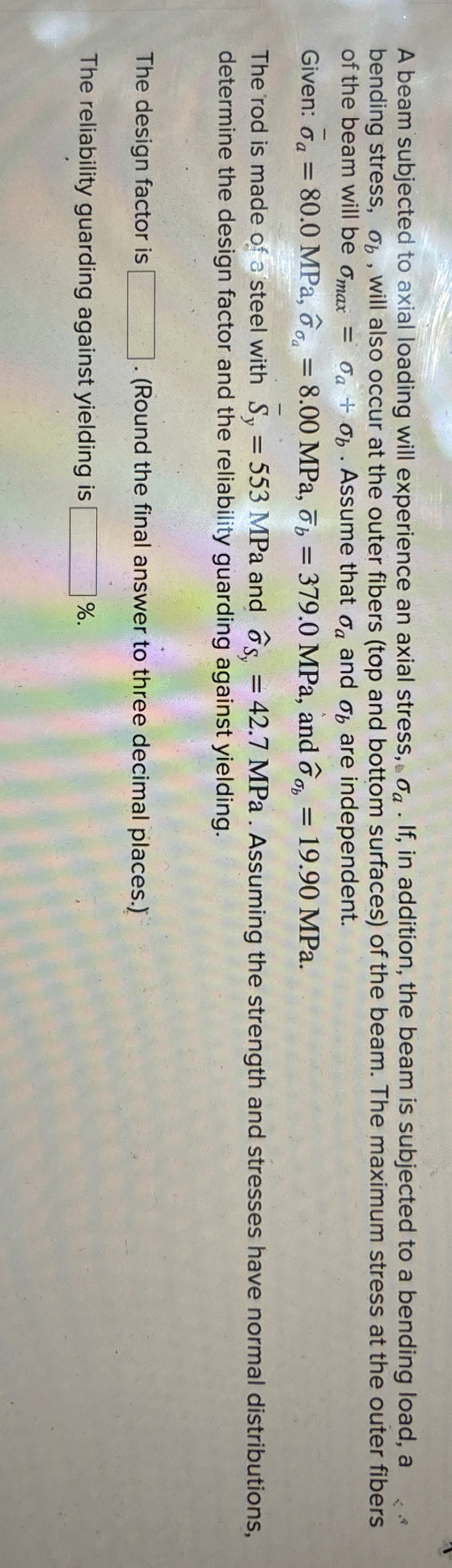 A beam subjected to axial loading will experience