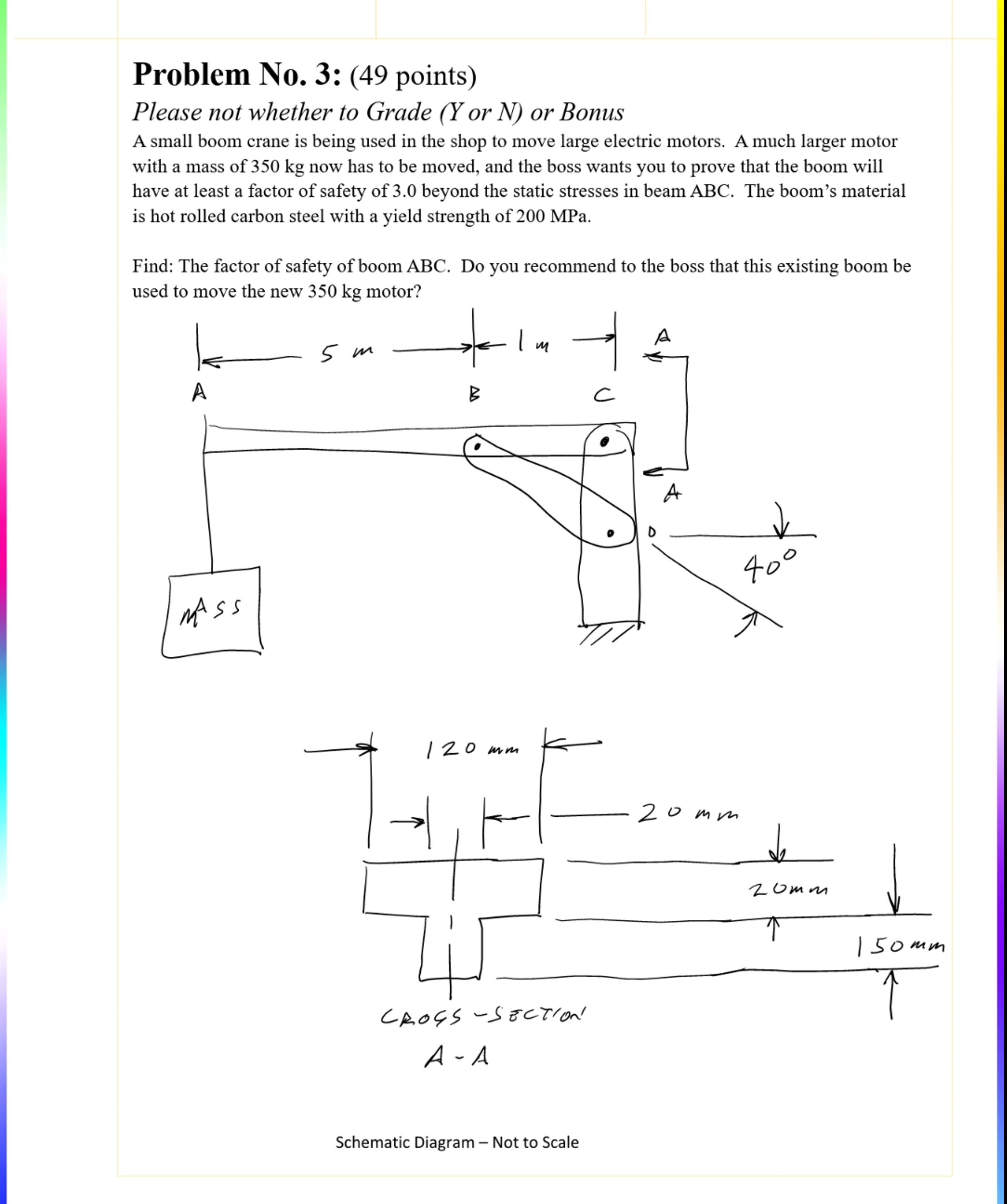 Problem No . 3 : ( 4 9 points ) Please not