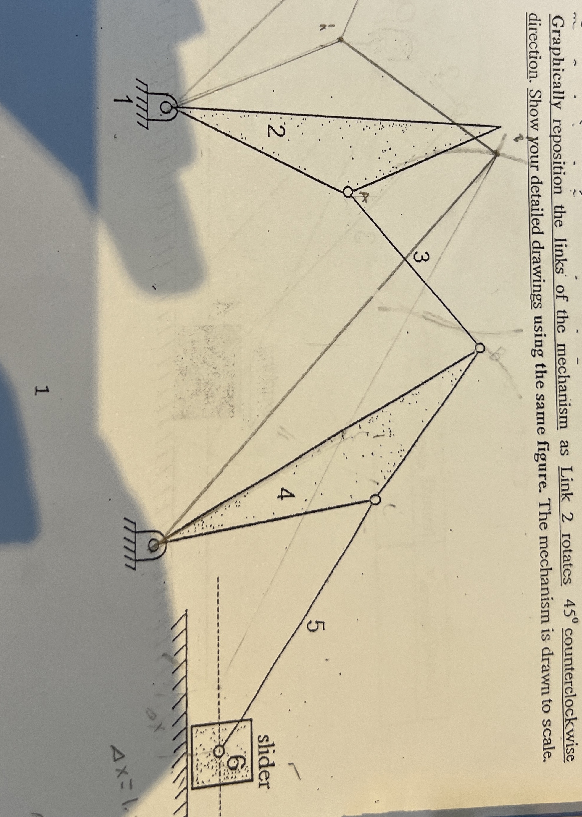 Graphically reposition the links of the mechanism