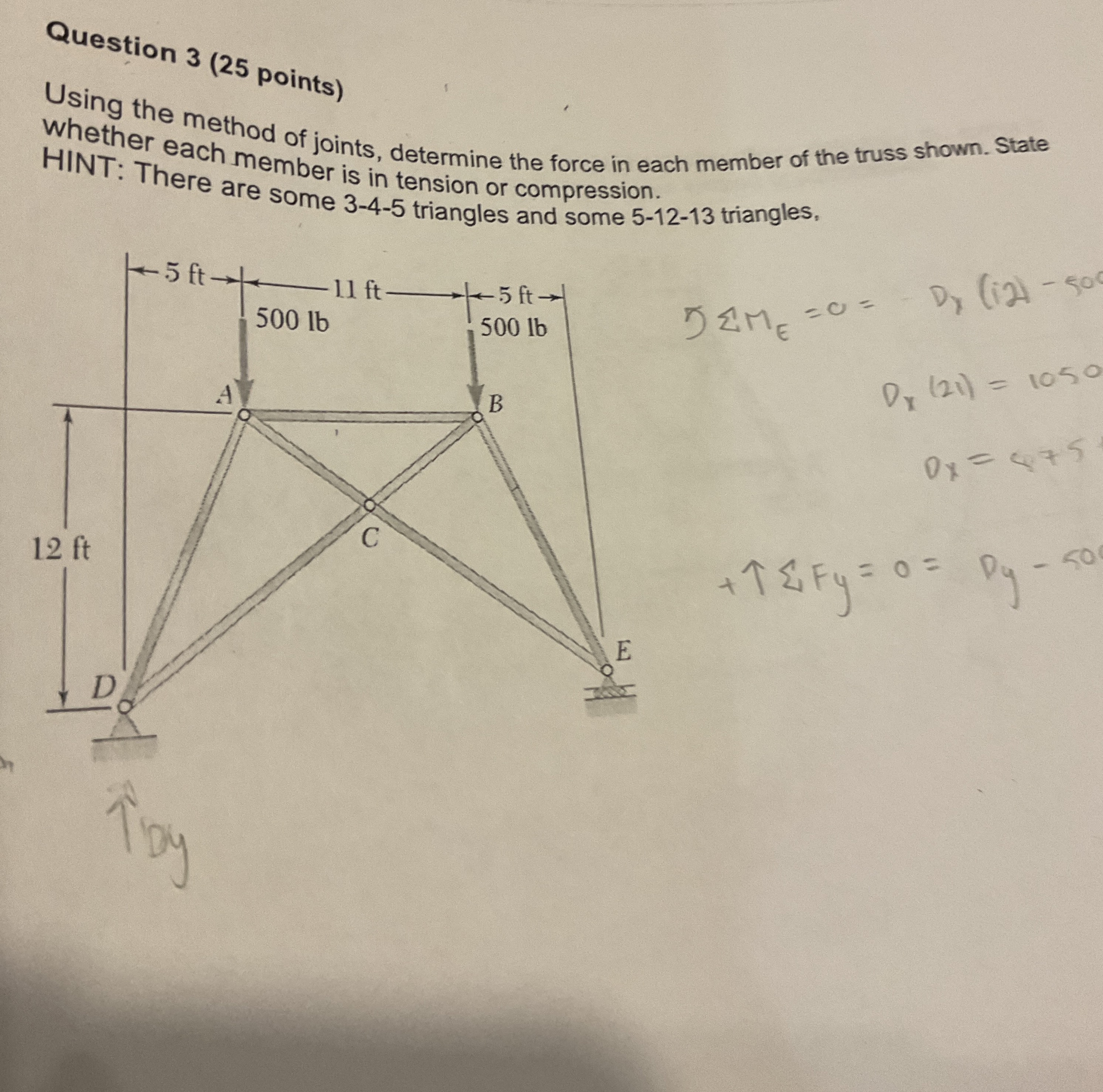 Question 3 ( 2 5 points ) Using the method of