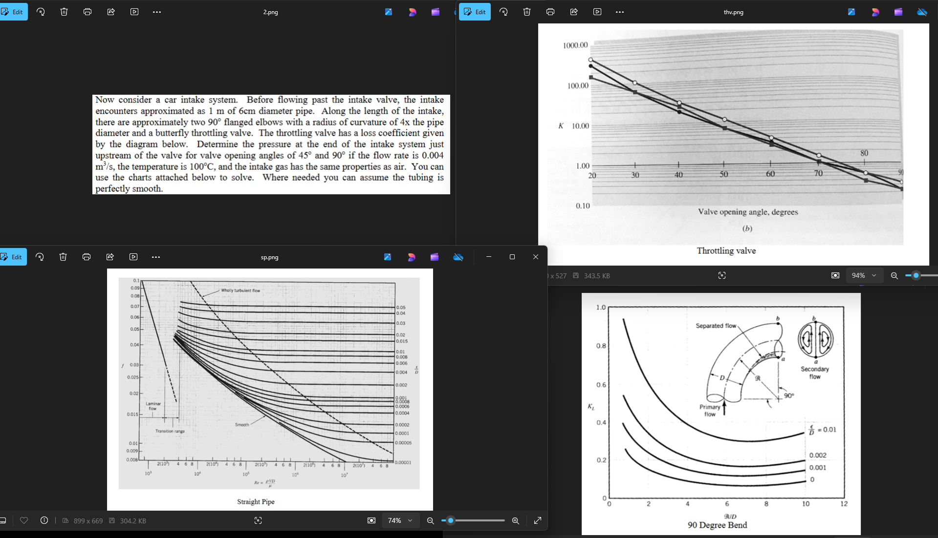 Now consider a car intake system. Before flowing