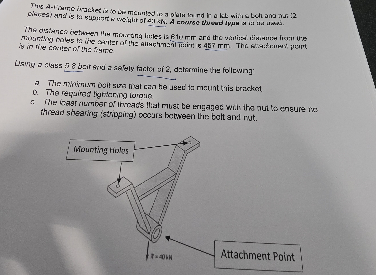 This A - Frame bracket is to be mounted to a