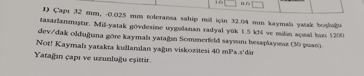 Cap 3 2 m m , - 0 . 0 2 5 m m toleransa sahip mil