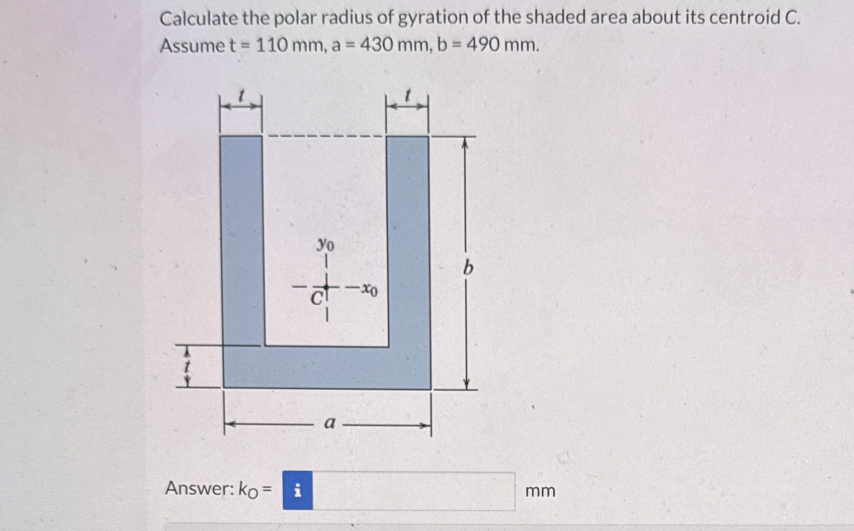 Calculate the polar radius of gyration of the