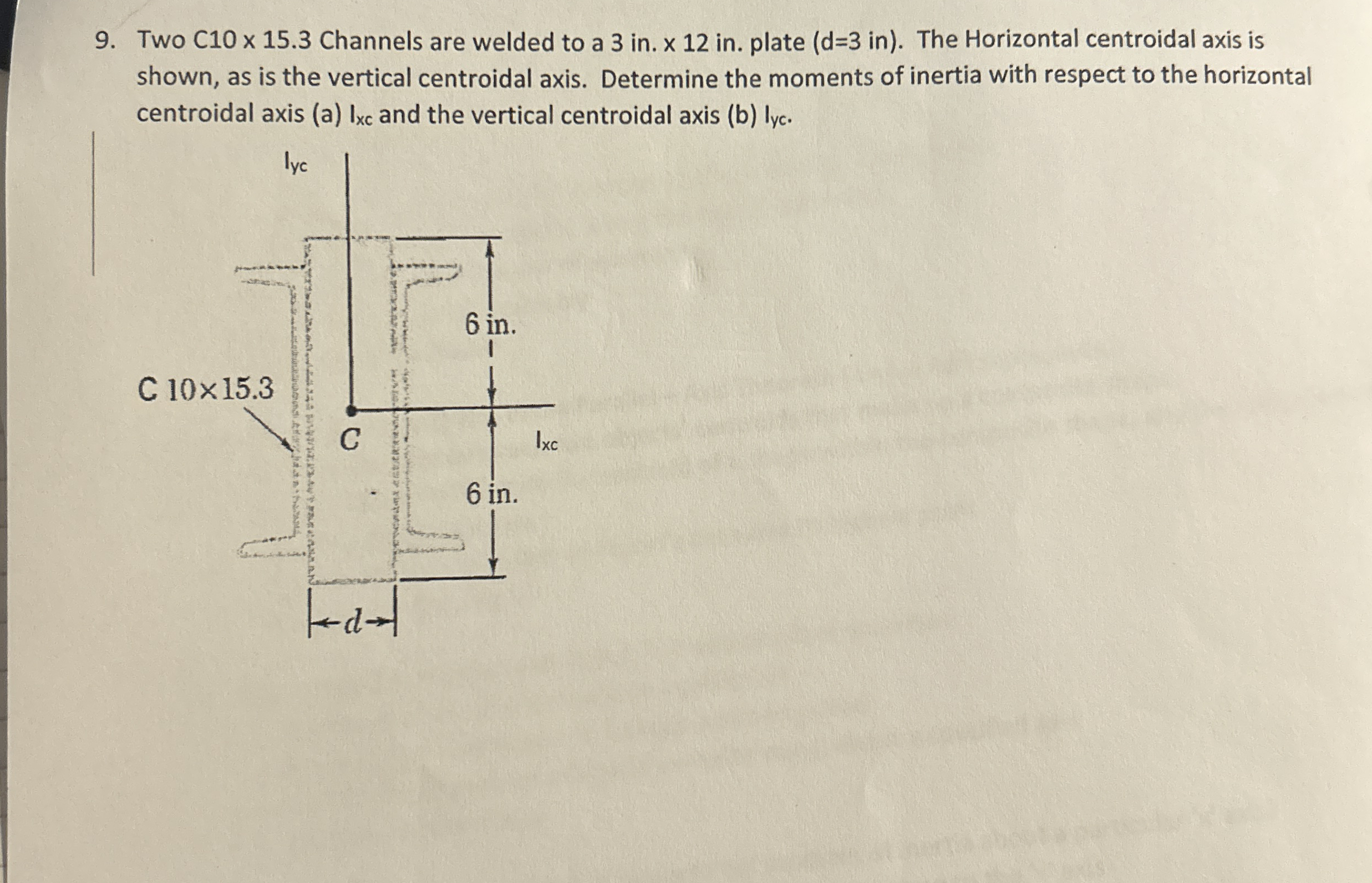 Two C 1 0 1 5 . 3 Channels are welded to a 3 i n