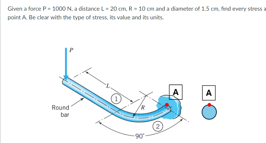 Given a force P = 1 0 0 0 N , a distance L = 2 0