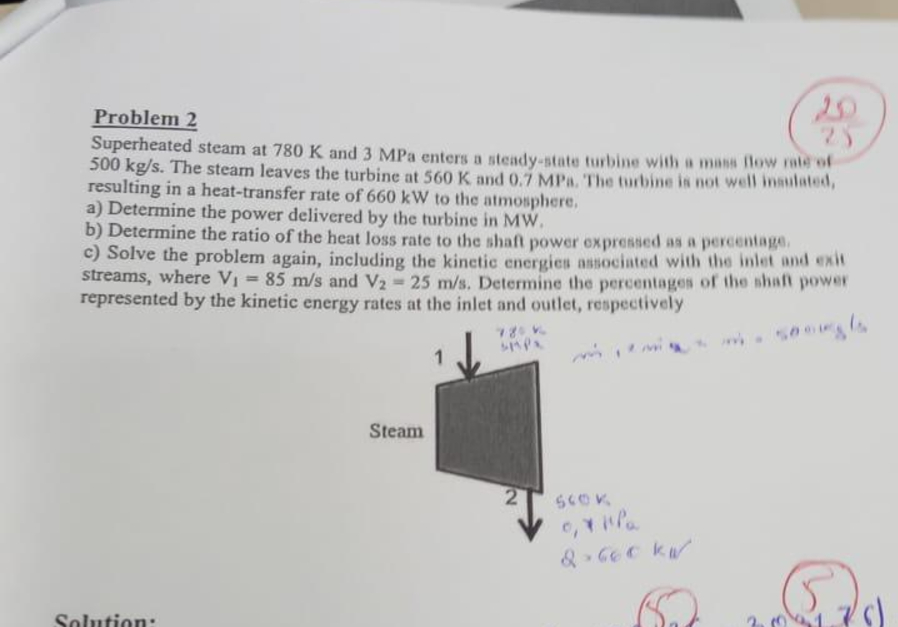 Problem 2 Superheated steam at 7 8 0 K and 3 MPa