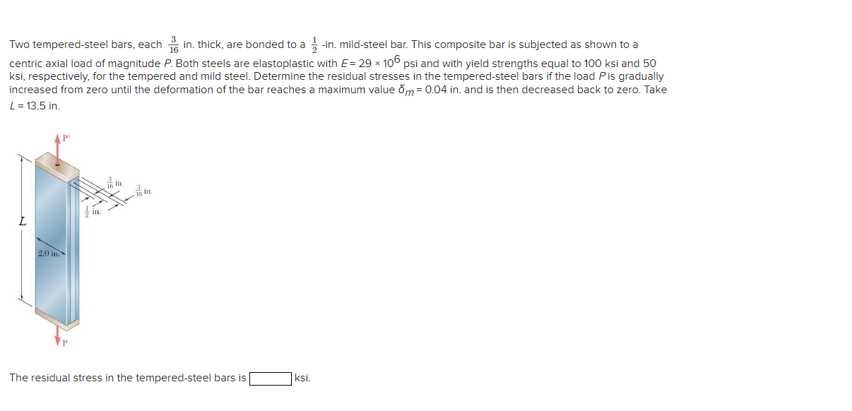 Two tempered - steel bars, each 3 1 6 in . thick,