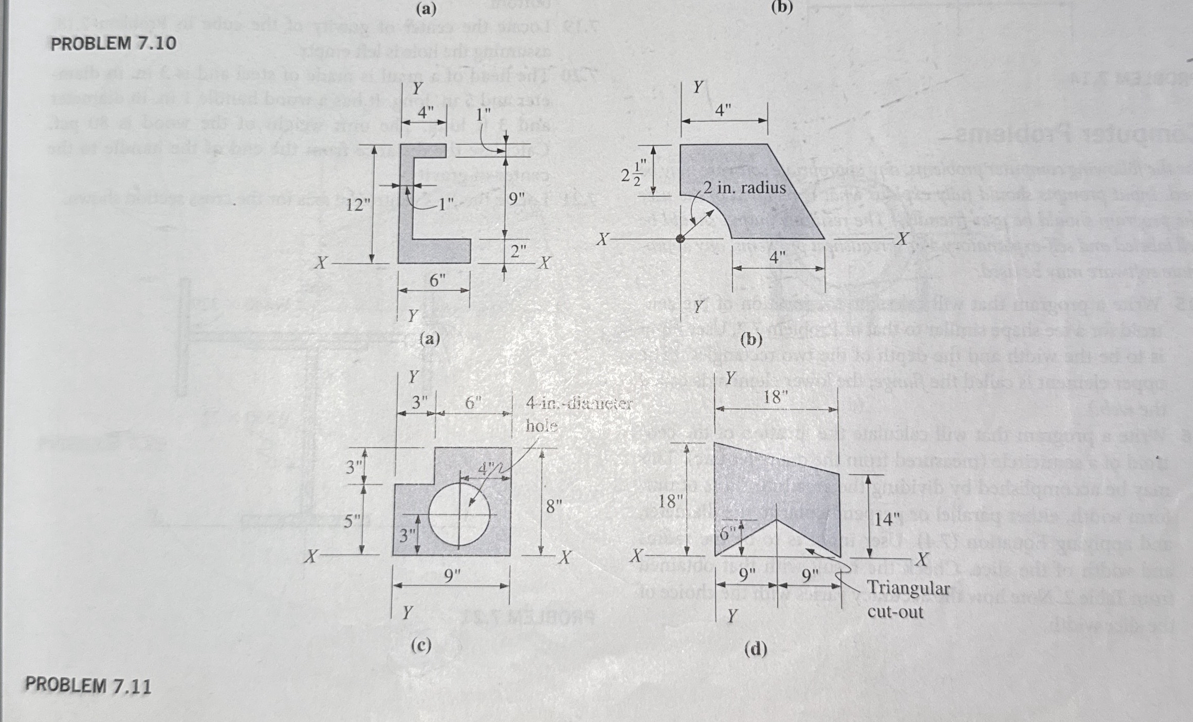LocateThe X X and the Y Y centroid axis for the