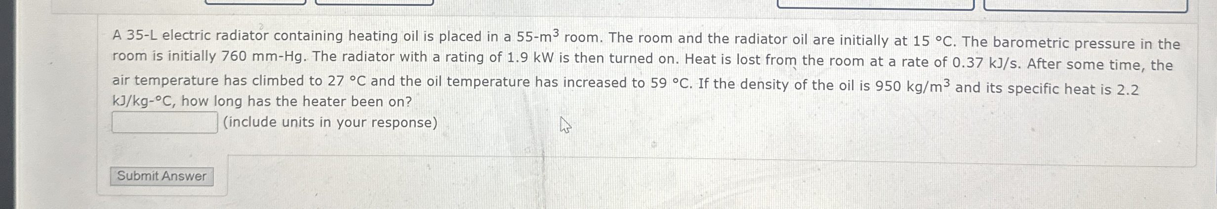 A 3 5 - L electric radiator containing heating