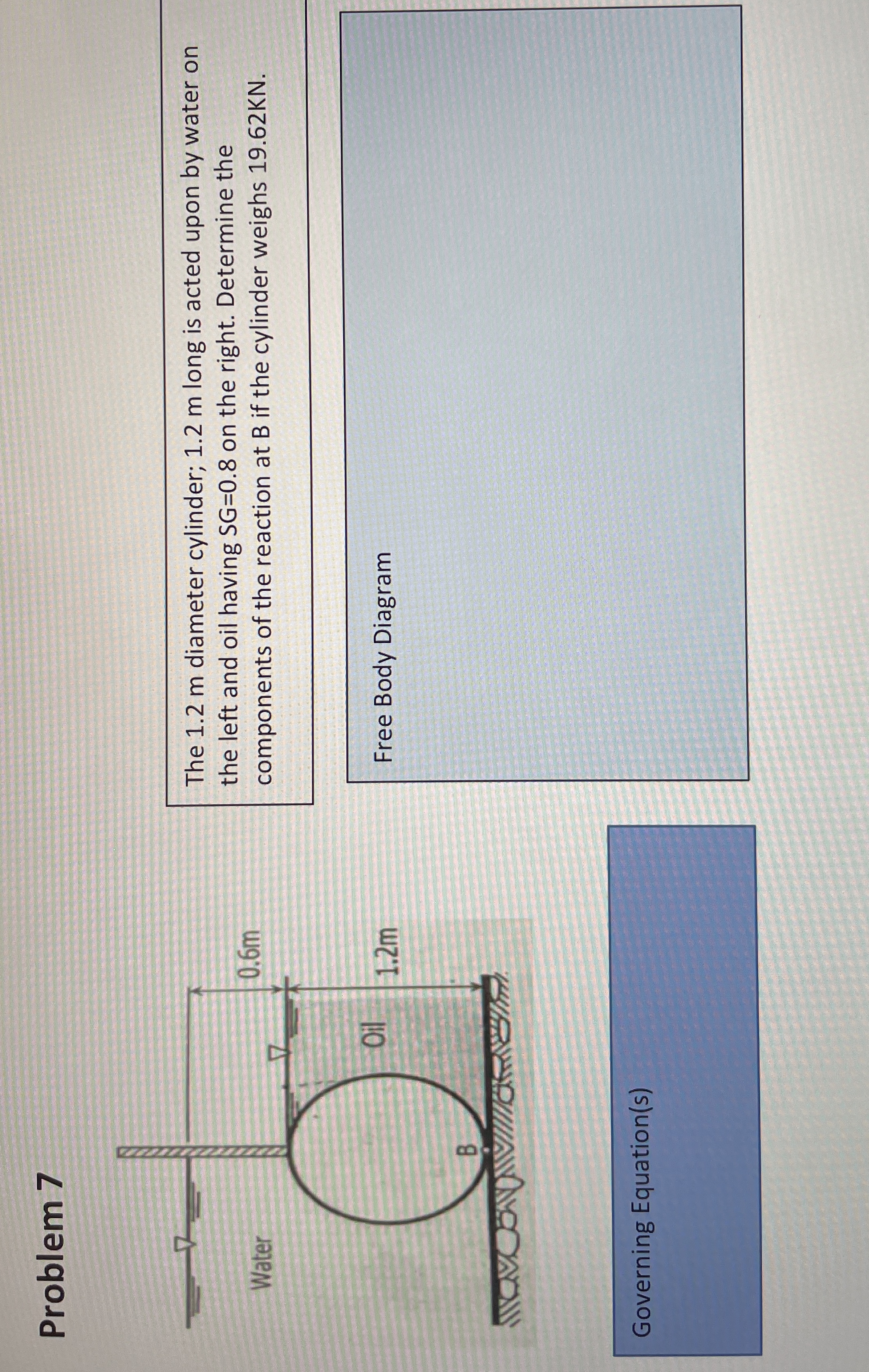 Prnhlem 7 The 1 . 2 m diameter cylinder; 1 . 2 m