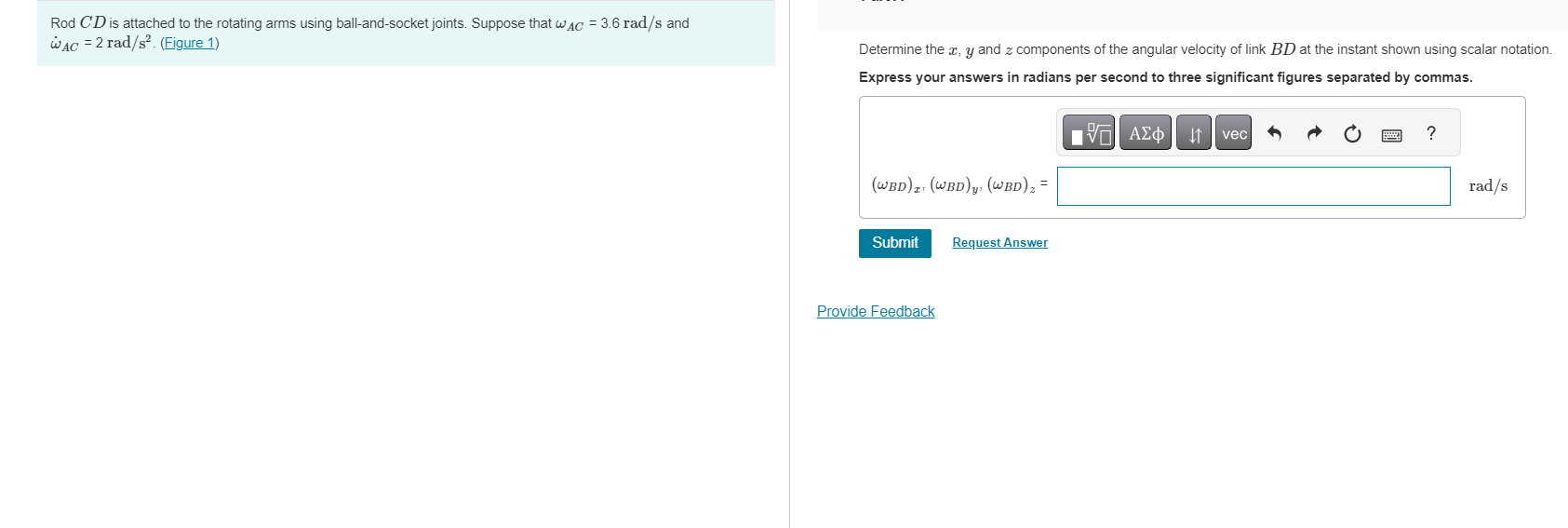 Rod C D is attached to the rotating arms using
