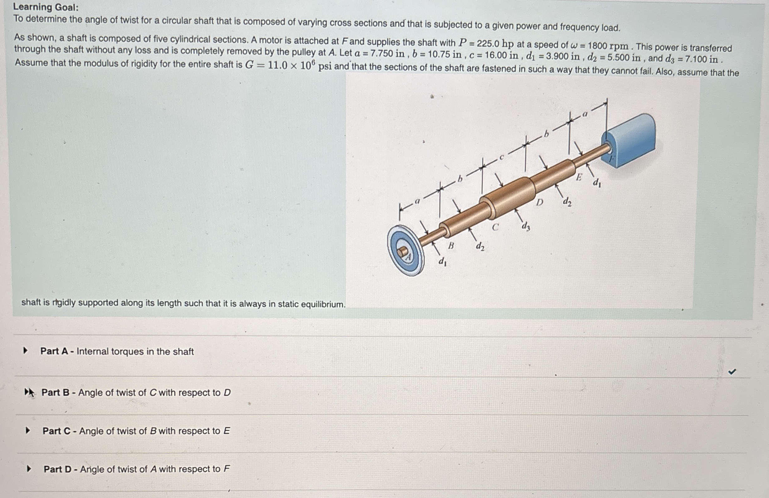 Learning Goal: To determine the angle of twist