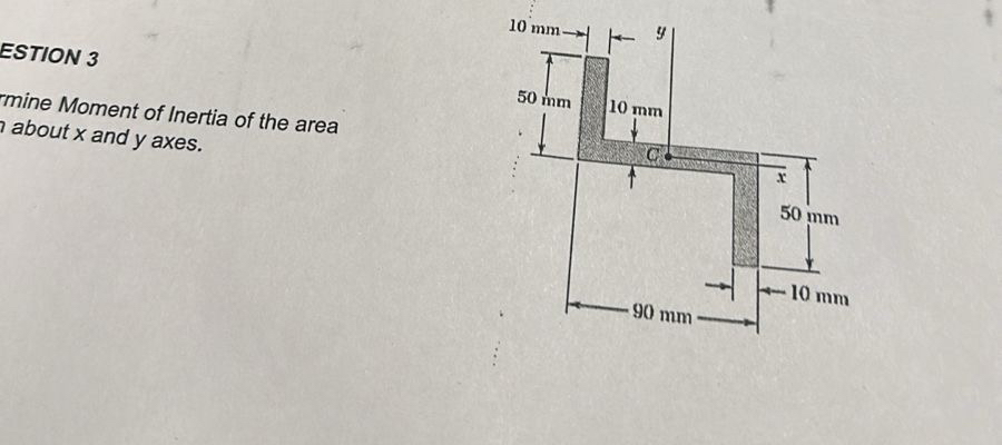 Examine Moment of Inertia of the area Given about