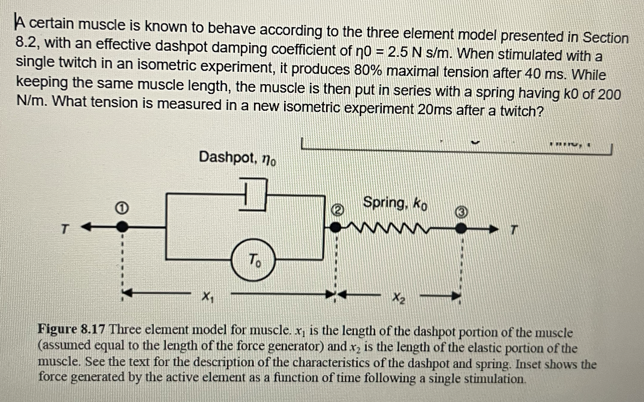 A certain muscle is known to behave according to