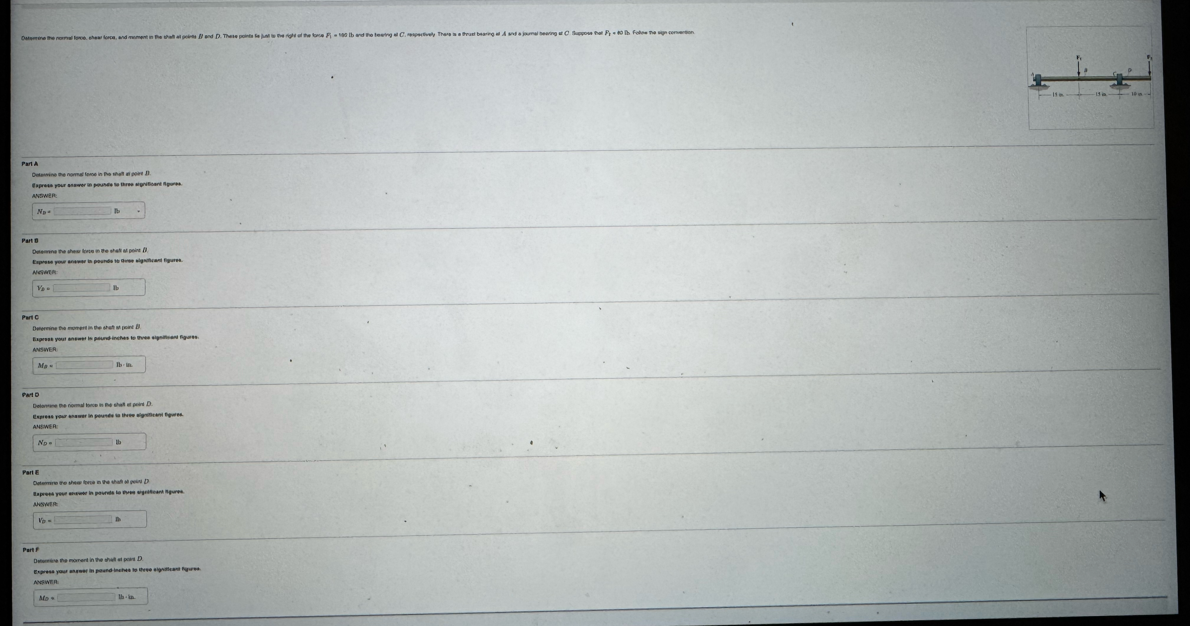 pan A ANTWER: N B * * q , lb Pan i 1 AHSwer: V 0