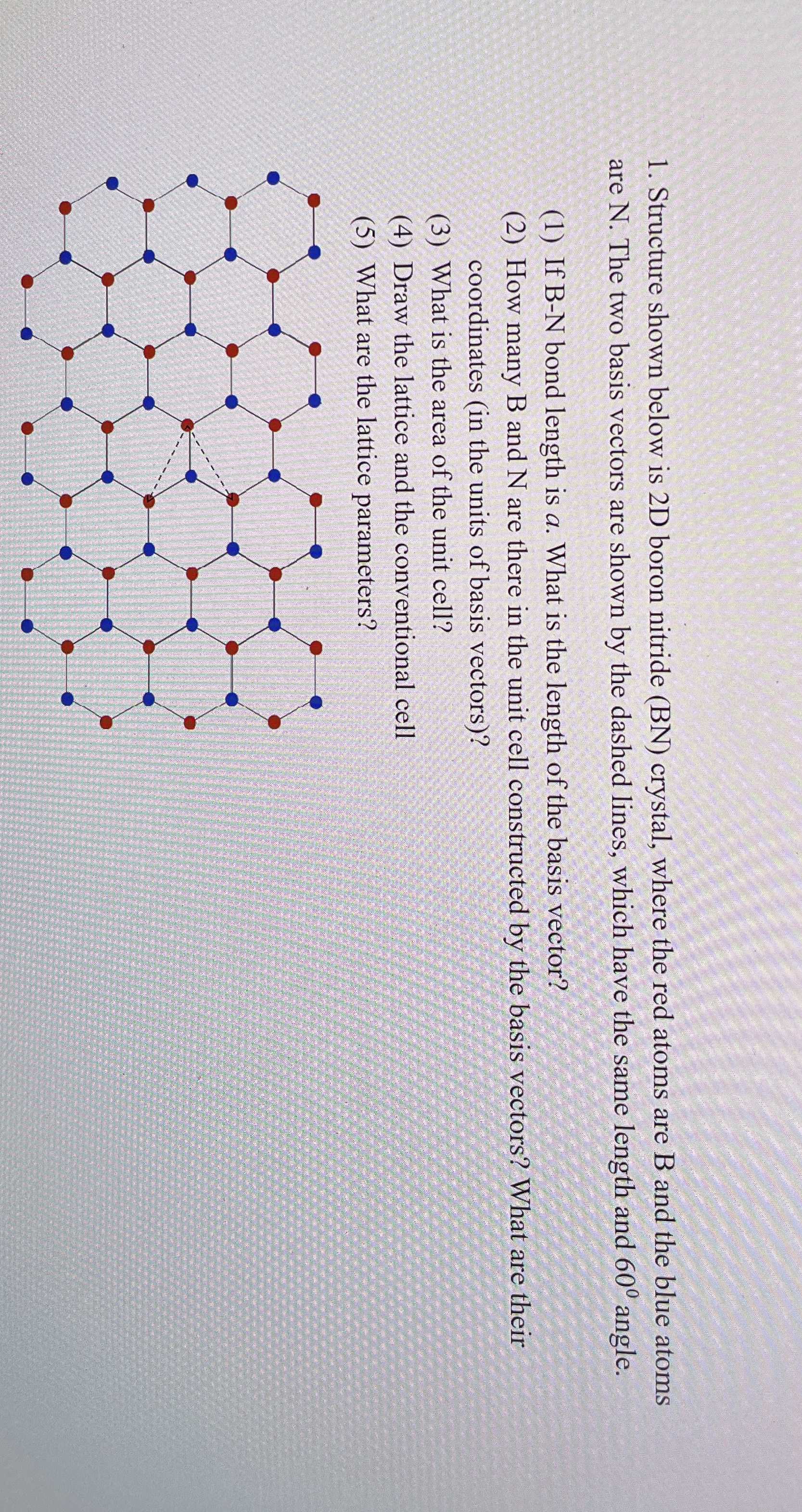 Structure shown below is 2 D boron nitride ( B N