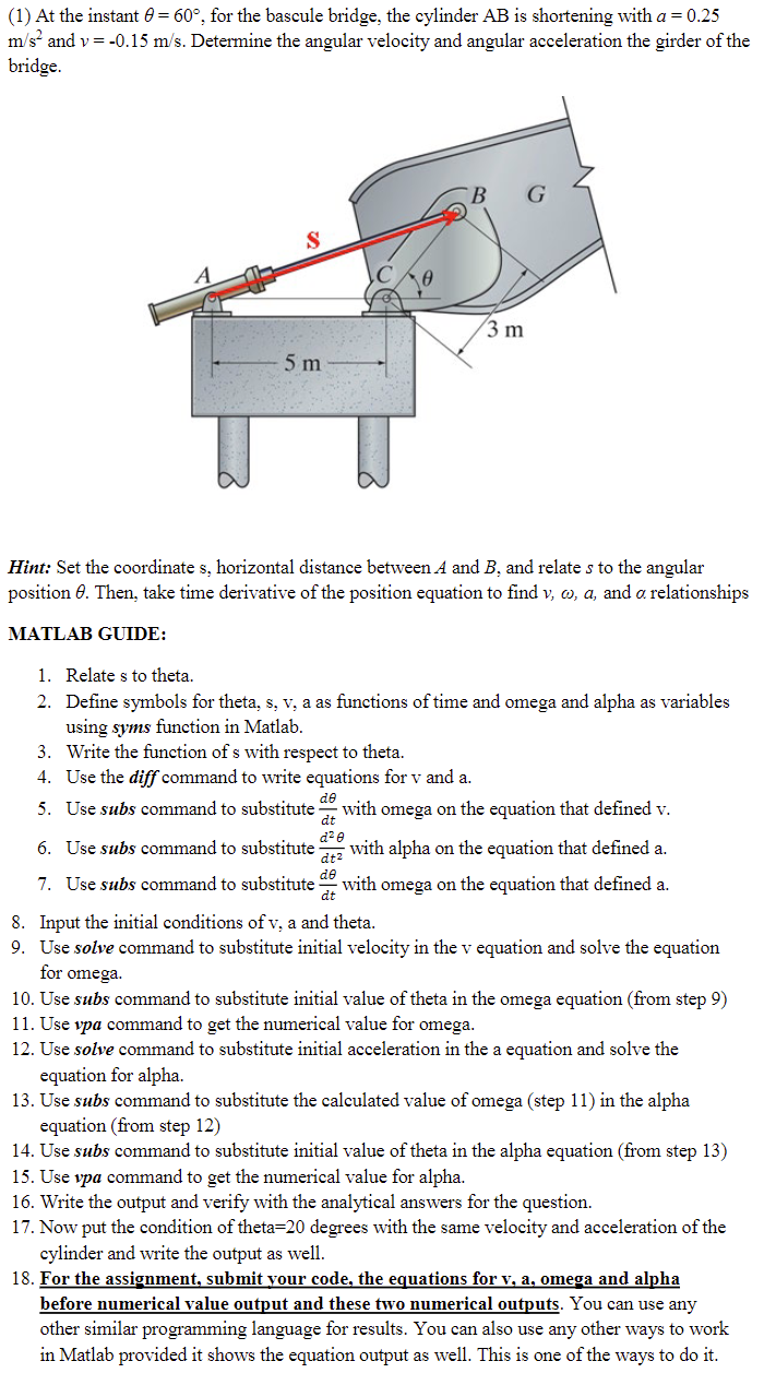 ( 1 ) At the instant \ ( \ theta = 6 0 ^ { \ circ