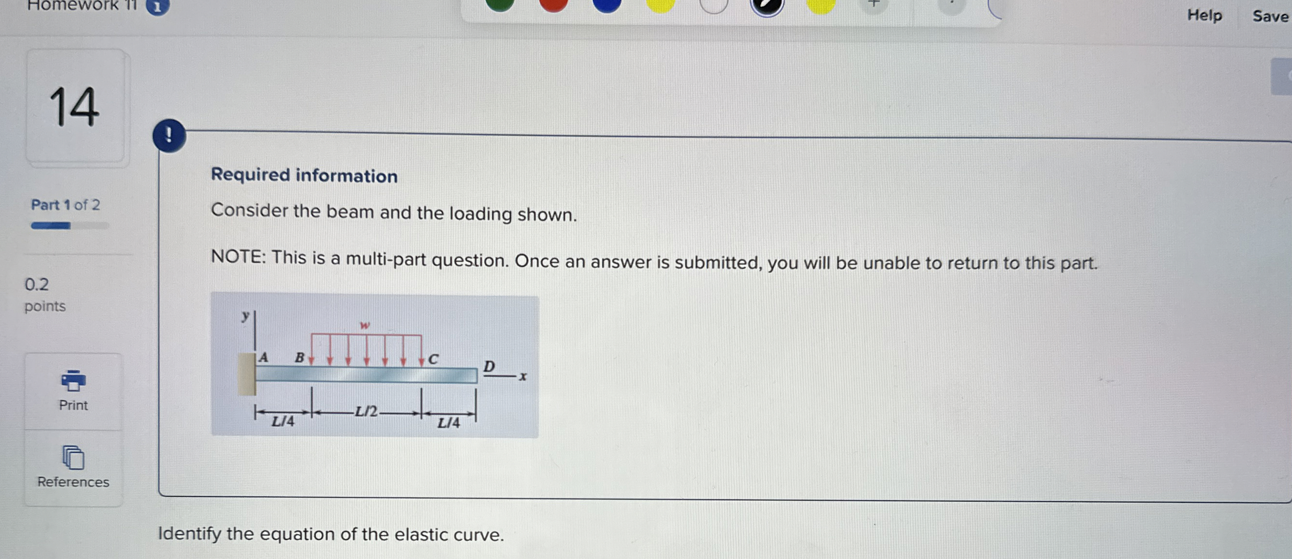 1 4 ! Part 1 of 2 Required information Consider