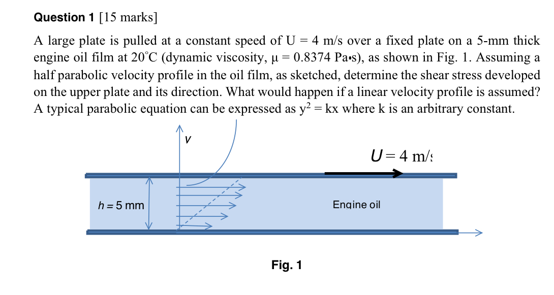Question 1 [ 1 5 marks ] A large plate is pulled
