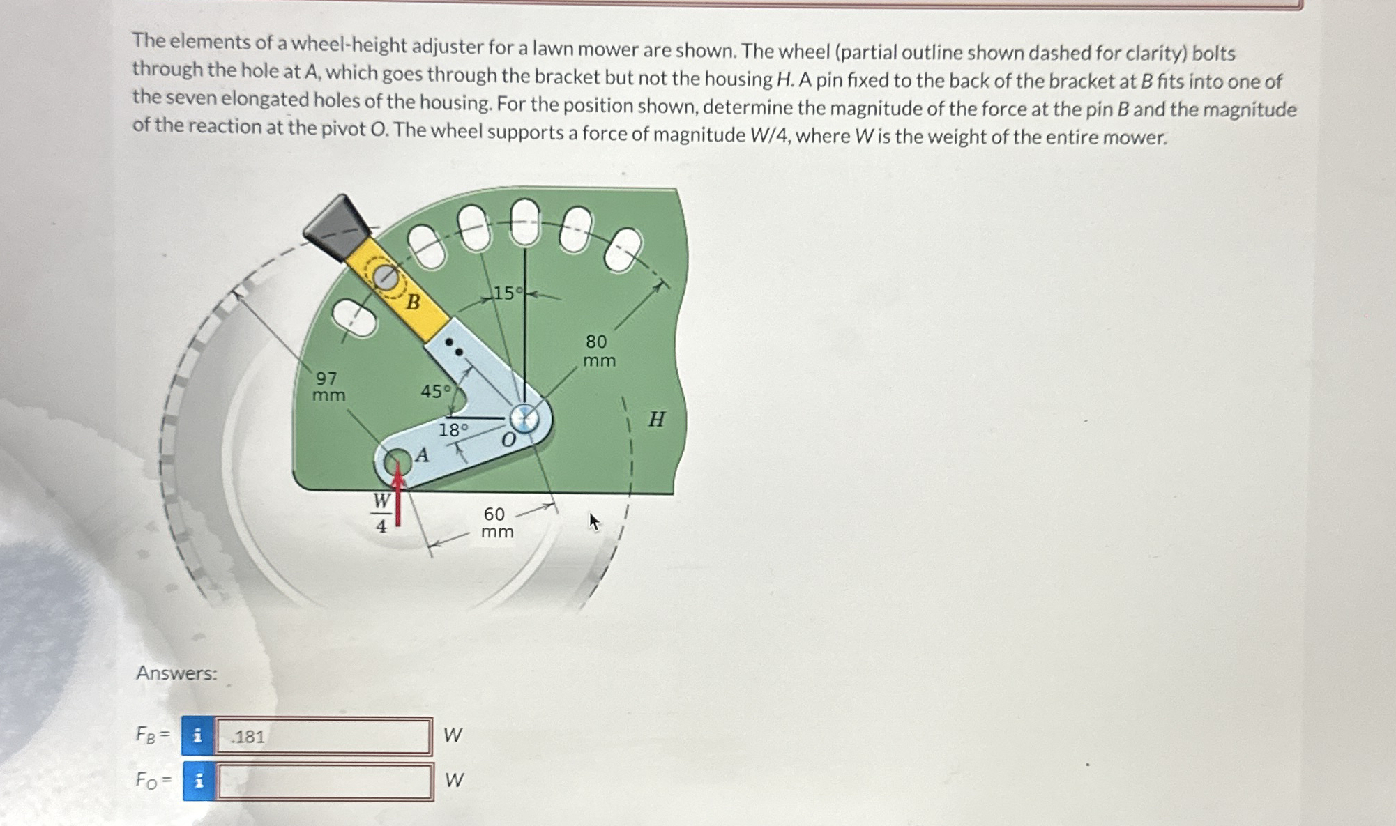 The elements of a wheel - height adjuster for a