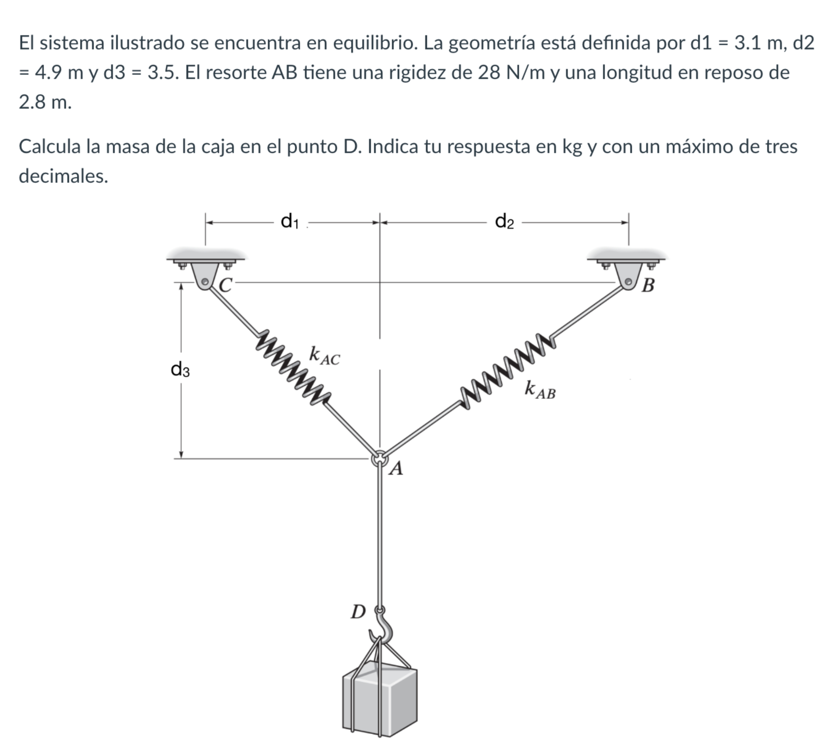The illustrated system is in equilibrium. The