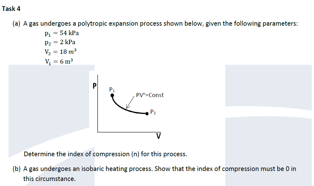 Task 4 ( a ) A gas undergoes a polytropic