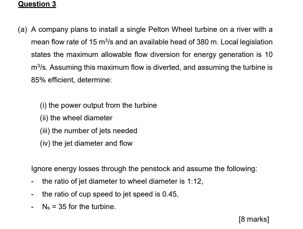 Question 3 ( a ) A company plans to install a