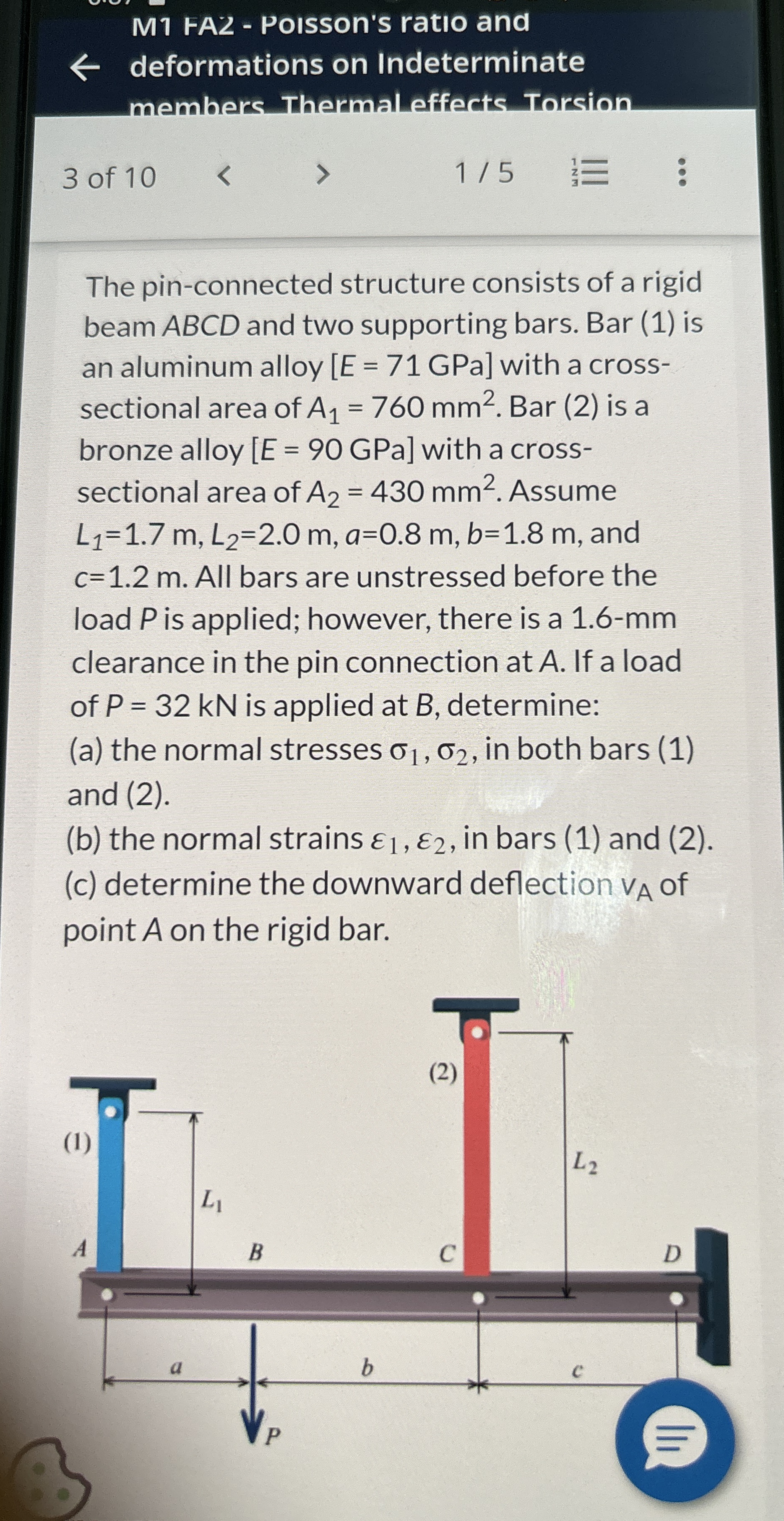 M 1 FA 2 - Poisson's ratio and deformations on