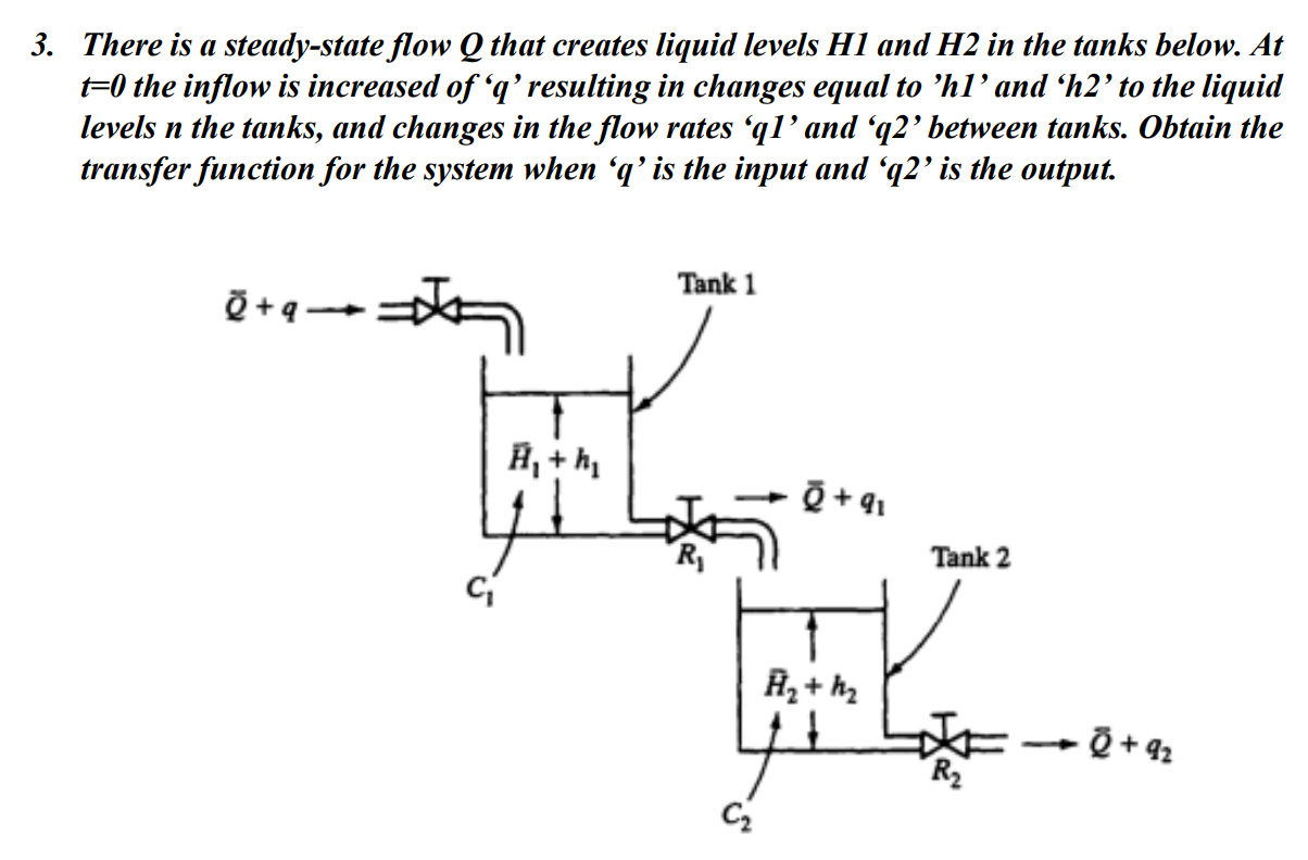 3 . There is a steady - state flow Q that creates