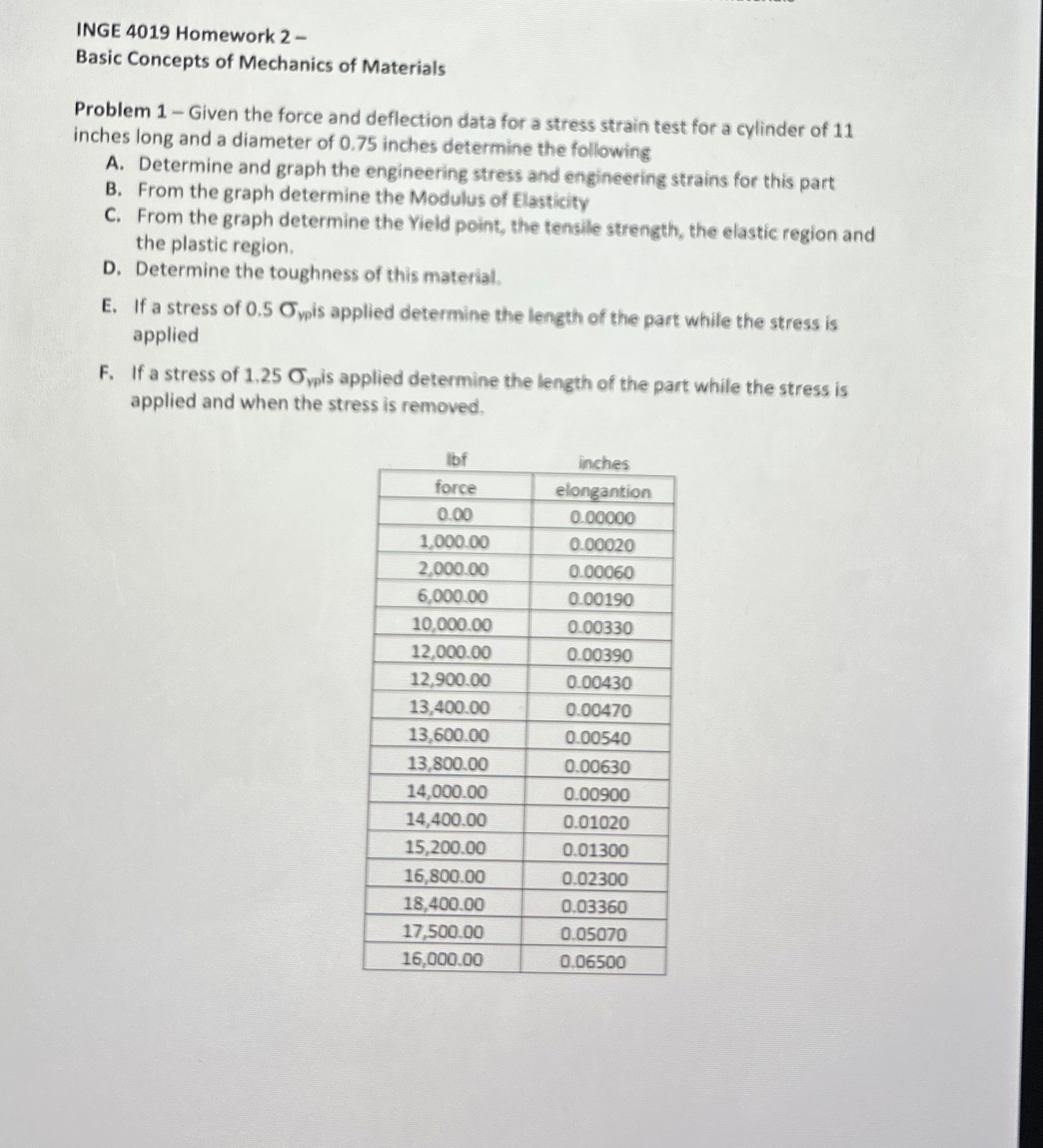 INGE 4 0 1 9 Homework 2 - Basic Concepts of