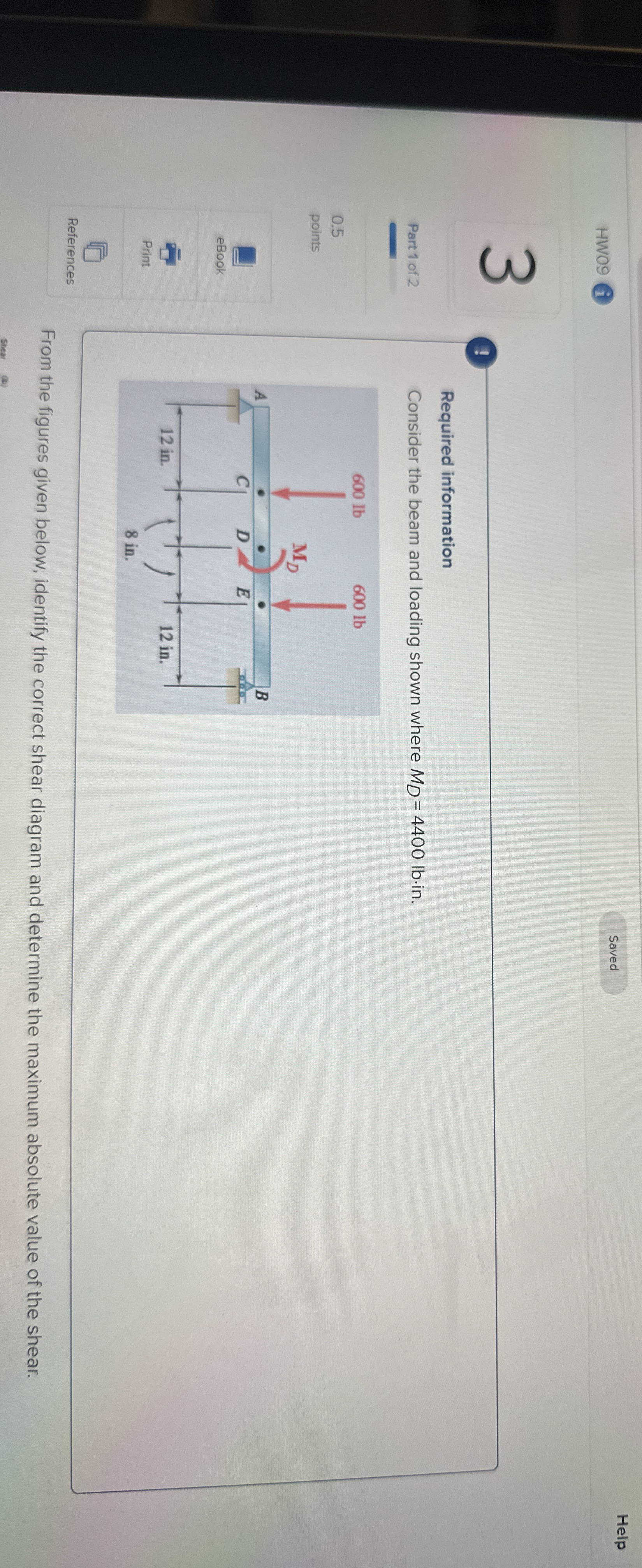 Required information Consider the beam and