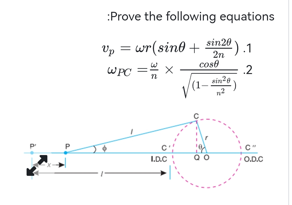 :Prove the following equations v p = r ( s i n +
