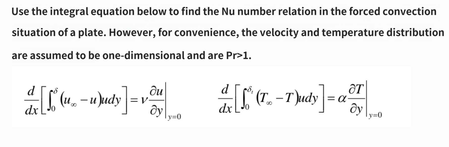 Use the integral equation below to find the Nu