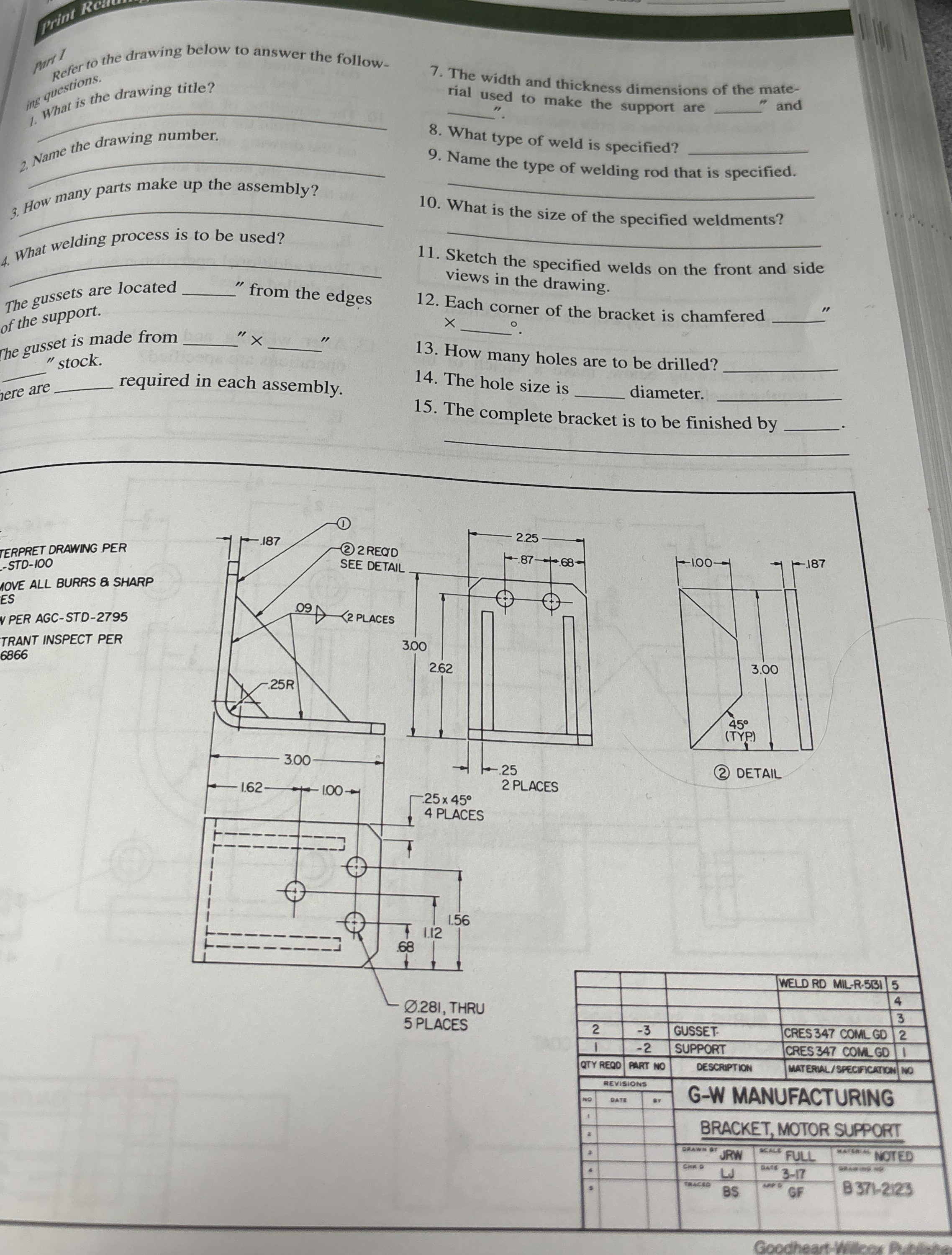 pin 2 . Name the drawing number. 3 . How many