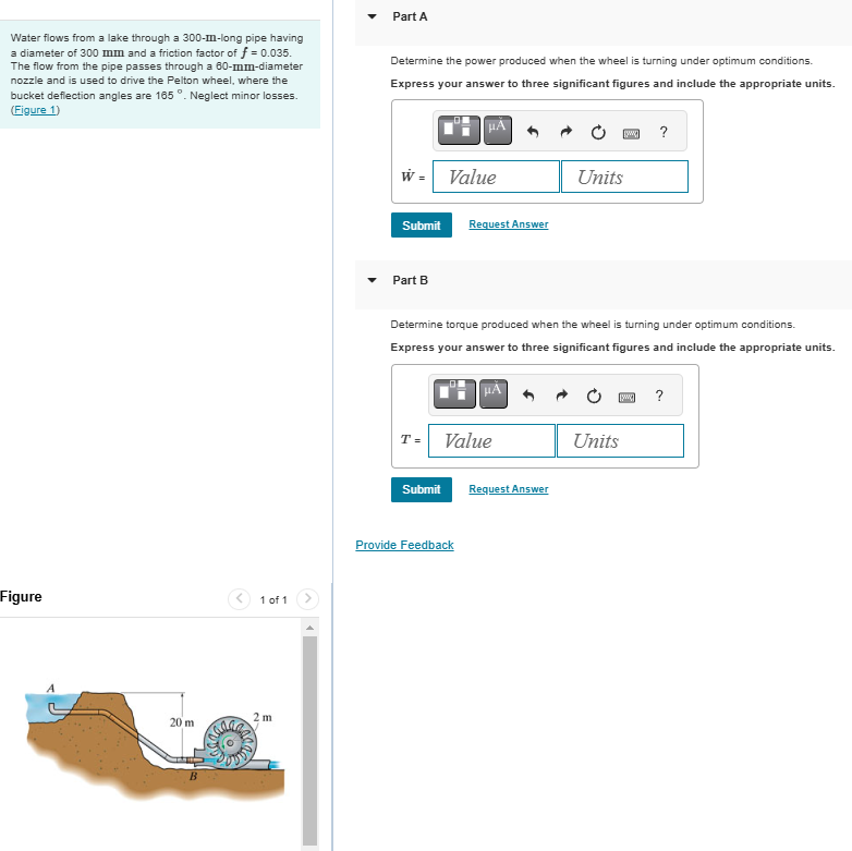 Water flows from a lake through a 3 0 0 - m -