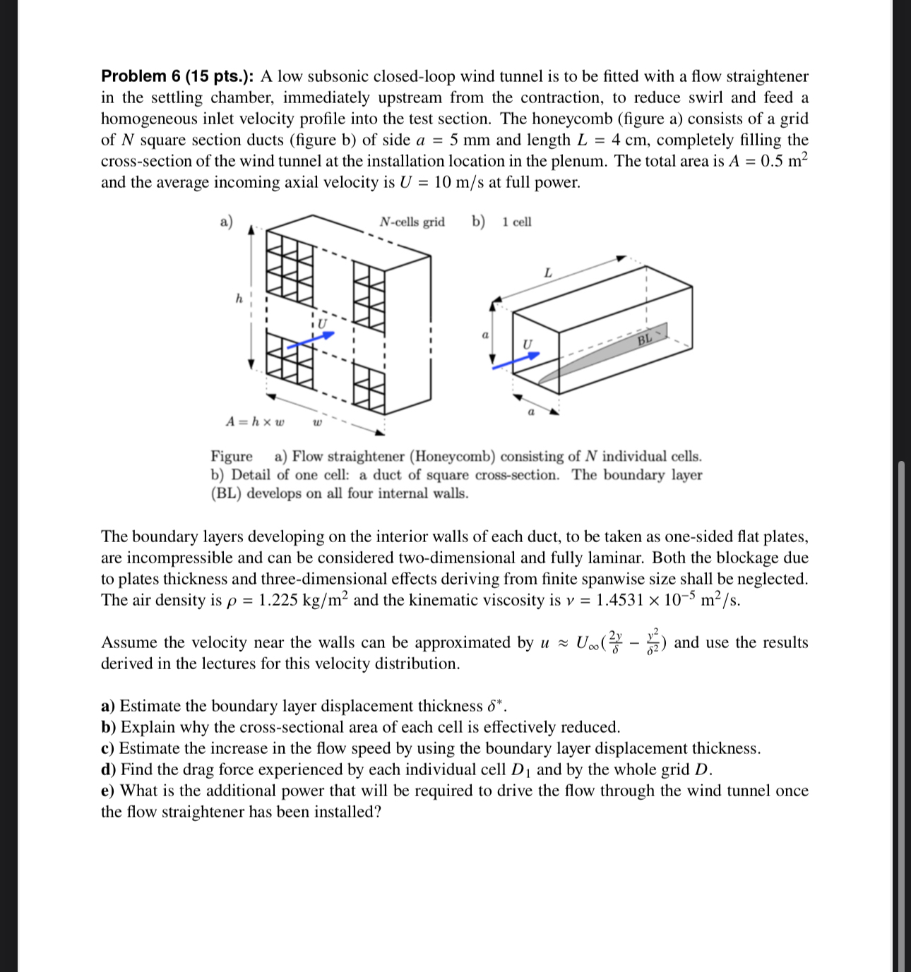 Problem 6 ( 1 5 pts . ) : A low subsonic closed -
