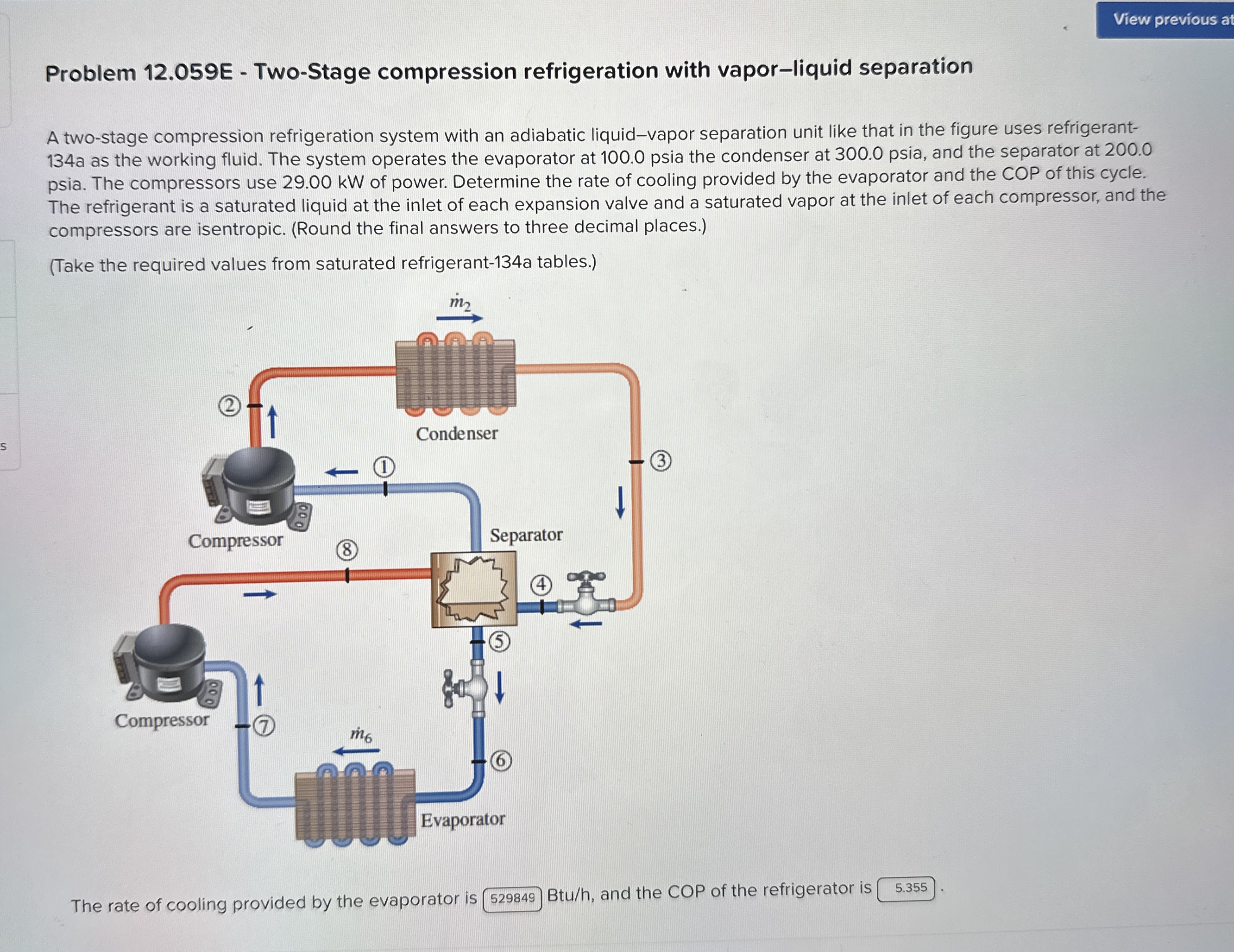 Problem 1 2 . 0 5 9 E - Two - Stage compression