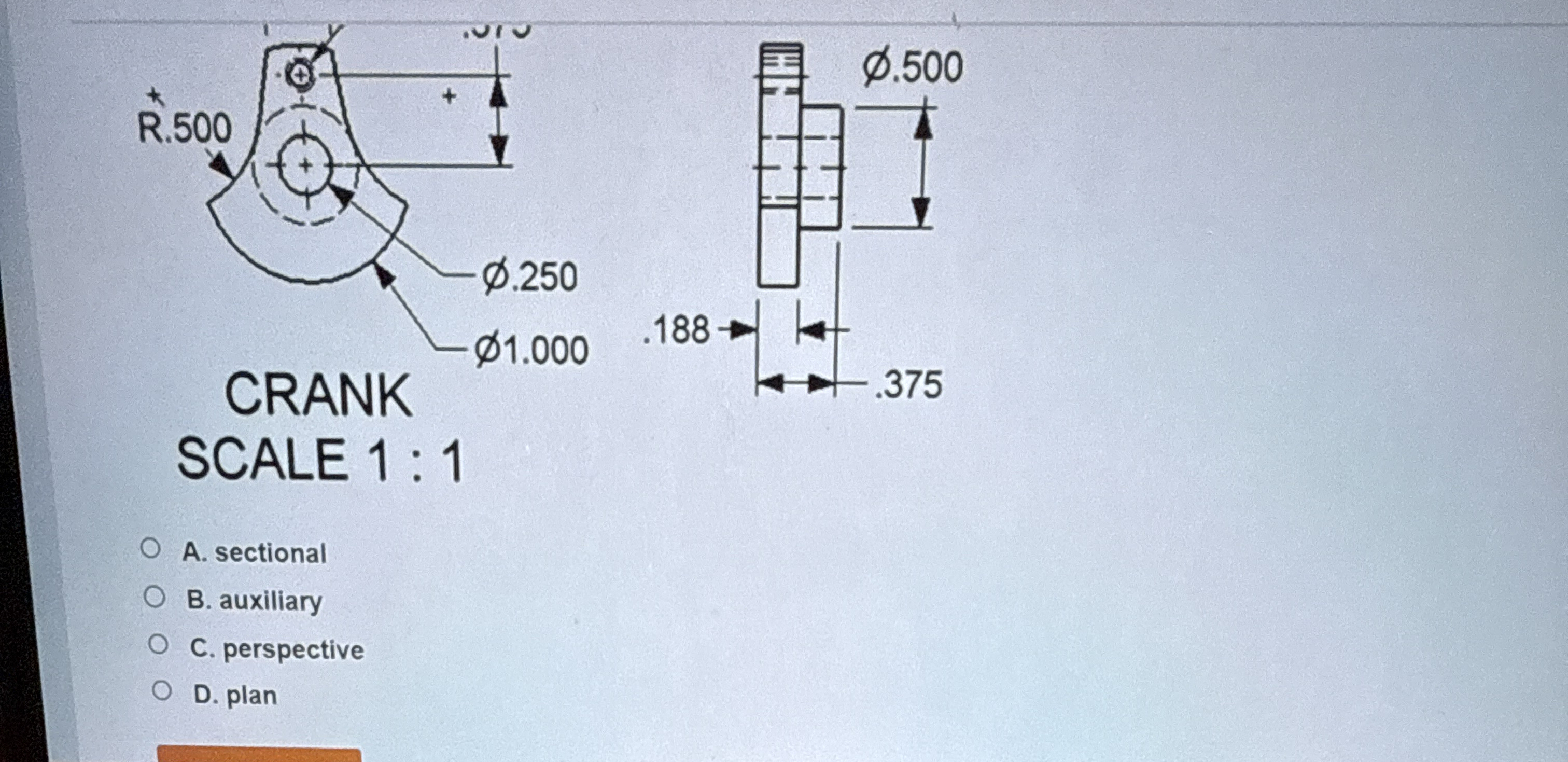 A . sectional B . auxiliary C . perspective D .