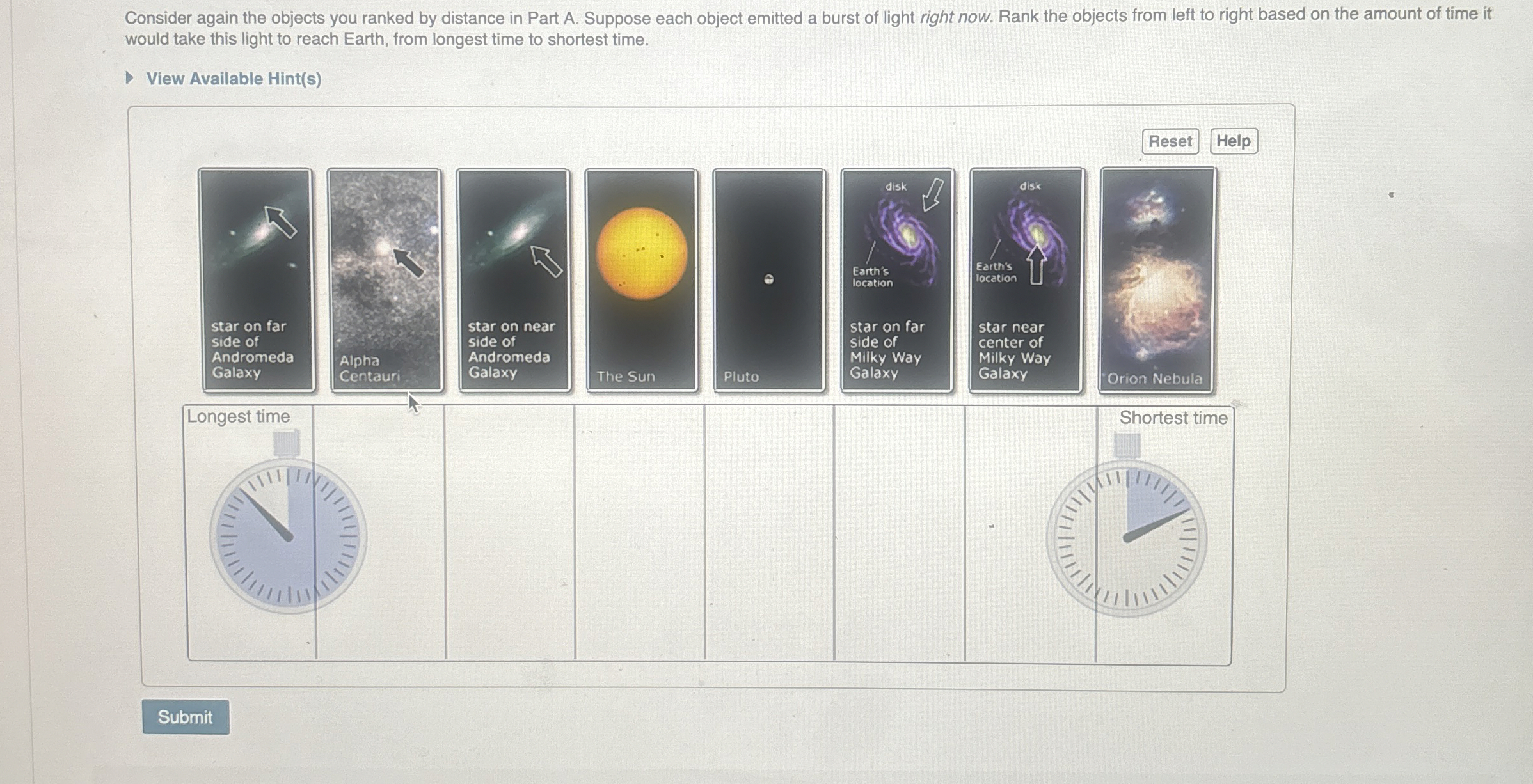 Consider again the objects you ranked by distance