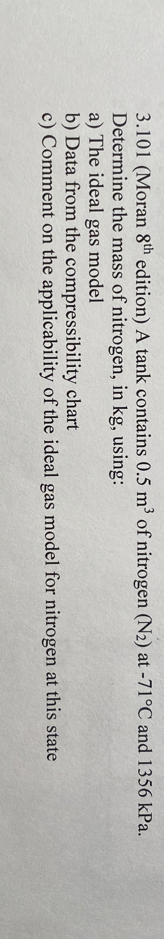 3 . 1 0 1 ( Moran 8 t h edition ) A tank contains